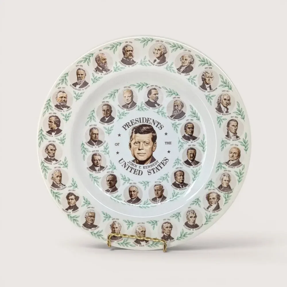 1960s US Presidents Plate John F Kennedy Ceramic Collector Plate